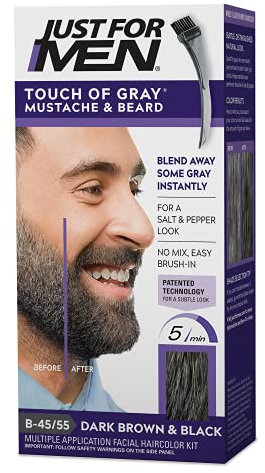 Just For Men Touch Of Gray Mustache & Beard B-45/55 Haarfarben (B-45/55, Dark Brown & Black)