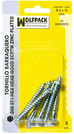 WOLFPACK LINEA PROFESIONAL Tirafondo Barraquero DIN571 8 x 80 mm