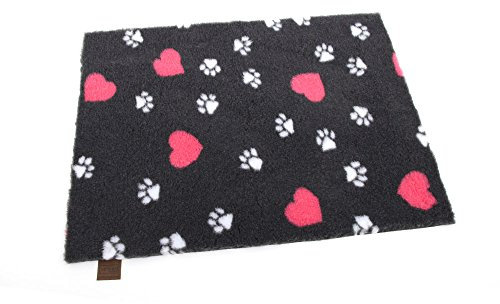 Original Vetbed™ Isobed SL -Hearts & Paws- anthrazit 100 x 75 cm