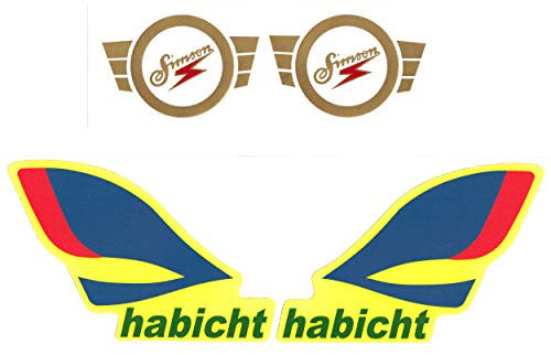 Klebefolien-Set Simson Habicht SR4-4 - 2x Tankaufkleber + 2x Rahmen