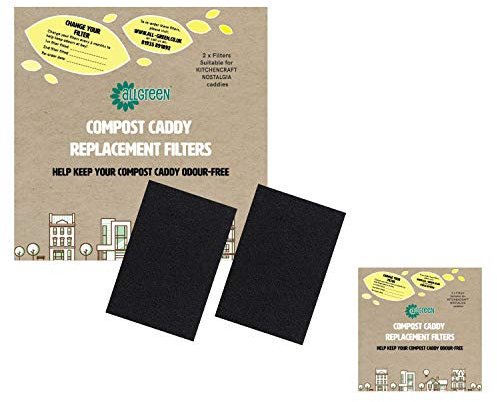 Compost Caddy Spare Filters - Suitable for The KitchenCraft Nostalgia Caddy - (2X 2pk - Total 4 Filters)