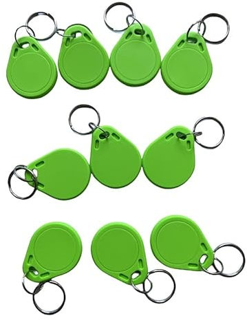YARONGTECH RFID,MIFARE Classic 1K schlüsselanhänger,tag 13.56MHz Access Control Grün -10pcs