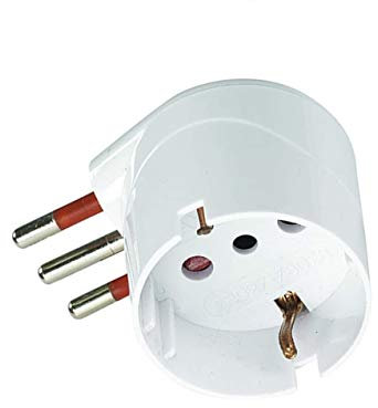 Rosi ADATTATORE SCHUKO 90° 10A A 2P+T Art. RS78027 salvaspazio. Spina 10A, 2P + T PZ