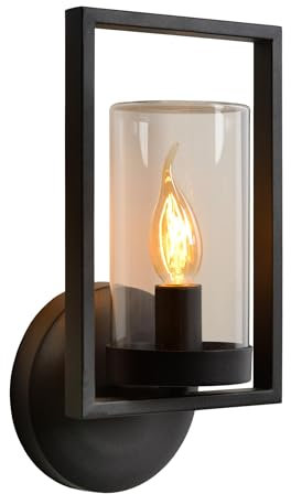 Lucide NISPEN - Wandleuchte Außen - 1xE14 - IP44 - Schwarz