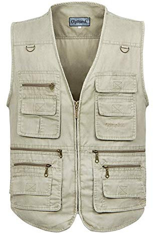 Weste Männliche Casual Sommer Große Größe Baumwolle Ärmellose WithPockets Männer Multi Pocket Foto (Farbe : Gray, größe : XL)