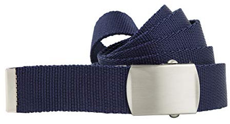 shenky Stoffgürtel | 3cm Breite | Stoff Gürtel mit Gürtelschnalle | Herrengürtel | Canvas | Damen | Schnalle | Damengürtel | belt | kombinierbar | Textilgürtel schmal | 110cm | Navy