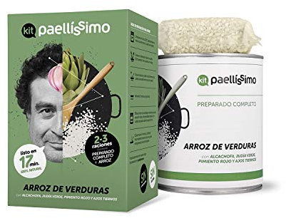 Paellissimo - Kit Preparado para Arroz de Verduras, Paella de Huerta | Plato Precocinado Casero 100% Natural y Sin Gluten | 2-3 Personas | 1 Unidad