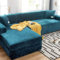 LINGKY Sofabezug Ecksofa L Form Stretch Samt Sofa Überzug Universal Couchbezug Für 1/2/3/4 Sitzer Waschbar Sofa Überwürfe (L Form Ecksofa Erfordert Zwei) - Sofabezug 4 Sitzer, Pfauenblau