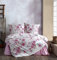 ZIRVEHOME Bettwäsche 200x220 cm. Weiß/Rosa geblümt, 100% Baumwolle/Renforcé mit Reißverschluss Atmungsaktiver 3 teilig Bettbezug Set mit Kissenbezuge 80x80 cm. Desima