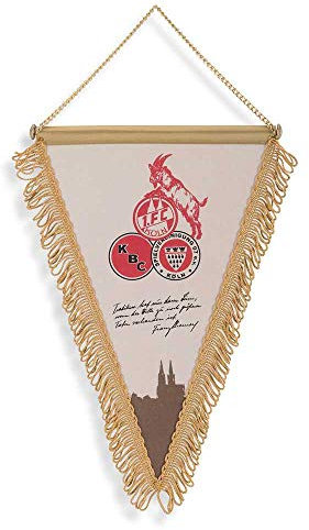 1. FC Köln Retrowimpel mit Goldkette, 27 cm Schmuckwimpel, Banner, Wimpel - Plus Lesezeichen I Love Köln