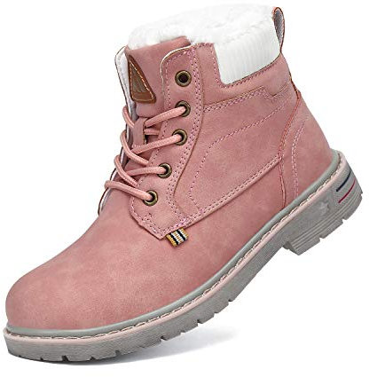 Mishansha Ragazze Stivali da Neve Bambino Caloroso Pelliccia Stivali Trekking Bambina Stivali Inverno Rosa 32