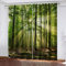 RXWZRL Vorhang Blickdicht Wohnzimmer - Gardinen Blickdicht 3D Sonniger Grüner Wald Muster Vorhänge Thermo Schlafzimmer Dekoschals Gardine Blickdichter Ösenvorhang, 2Er Set H 160 X B 100 cm