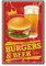 CREATCABIN Burger Bier Metallschild Hamburger Schild Retro Vintage Bar Blechschilder Für Snackery Restaurant Dekoration, 8 x 12 Zoll