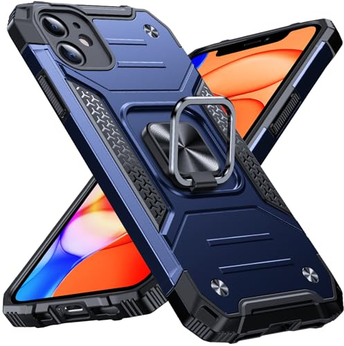 Anqrp Armor Handyhülle für iPhone 11 Hülle mit Ring Halter Ständer, [Fallschutz in Militärqualität] Stoßfest Schutzhülle Kompatibel mit iPhone 11 Case, Blau