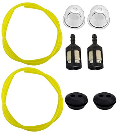 ZUHK Strimmer Fuel Hose Pipe Petrol Fuel Filter Brushcutter Replacement Parts with Air Fuel Filter Primer Bulb fit for Chainsaw Lawn Mower Hedge Trimmer