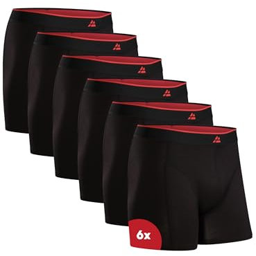 DANISH ENDURANCE Boxer Uomo in bambù Ultra Morbido, Mutande Boxer Bamboo Comodi, Traspiranti, 6 o 10 Paia, Nero, S