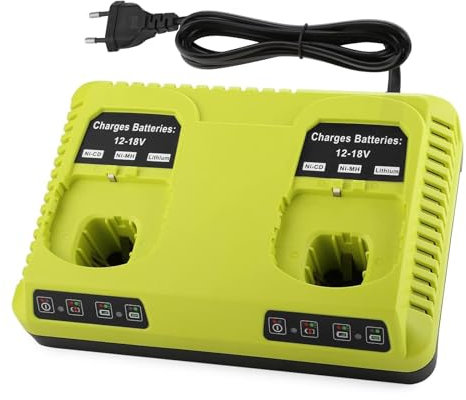 ENERGUP P117 Dual Port Ladegerät für Ryobi Ladegerät 18V Ersatz für Ryobi ONE+ P107 P108 P102 P103 P104 P105 P107 P108 12V-18V Akku
