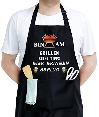 Shoppawhile Geschenke für Männer Grillschürze für Männer Lustige Geschenke für Papa Opa Geburtstag Vatertagsgeschenk Kochschürze Herren