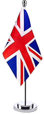 Gereton 1/2 Stück Großbritannien Tischflagge, UK Tischflagge, Britische Tischflaggen, Union Jack Tischflagge Flaggen, Queen's Jubilee Dekoration, für Home Office Display