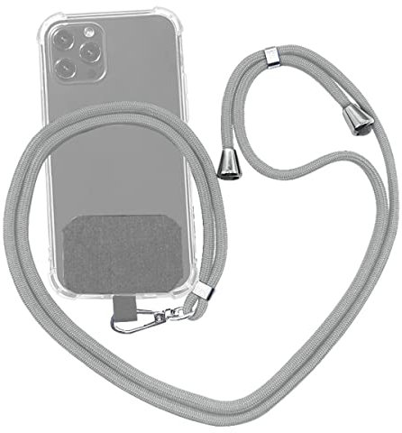 CoverKingz Universal Handy Kette - Handykordel zum Umhängen kompatibel mit nahezu Allen Hüllen - Handyband Smartphone Strap Grau