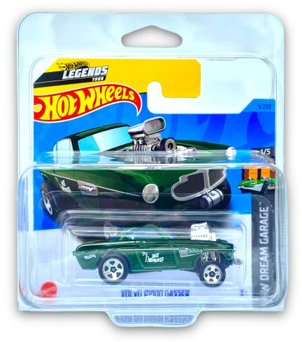 Hot Wheels Volvo P1800 Gasser (Green) 1/5 HW Dream Garage 2023-1/250 (Short Card) - COMES IN A KLAS CAR KEEPER PROTECTIVE COLLECTORS CASE - HKG27