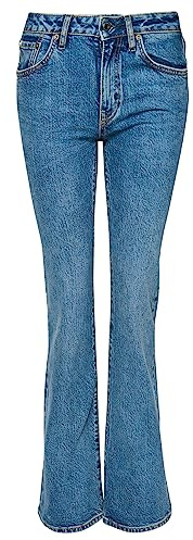 Superdry Damen Röhrenjeans aus Bio-Baumwolle mit mittelhohem Bund Dunkel Indigobblau In Used-Optik 28/32