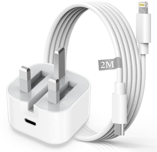 iPhone Fast Charger Cable and Plug 2M[Apple MFi Certified],HOSOW 20W USB C Fast charger iphone Charger Power Adapter with USB C to Lightning Cable for iPhone 14 13 12 11 Pro Max/Mini/XS/XR/X/SE/8/iPad