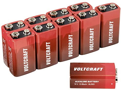 VOLTCRAFT 6LR61 9 V Block-Batterie Alkali-Mangan 550 mAh 9 V 10 St.