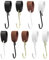 Garderobenhaken GARD Schlaufe mit S-Kleiderhaken | Lederschlaufe veganes PU-Leder | Dekoratives Lederband für Garderobenstangen, Kleiderständer, Lederriemen (schwarzes Band / schwarzer Haken, 6er Set)