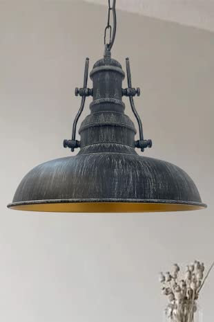 bamyum Pendelleuchte Vintage Industrial Ø31 cm, Nota Küchenlampe Hängend Vintage, Hängelampe Esstisch Wohnzimmer, Lampenschirm Hängelampe Esstisch, Pendelleuchte Industrial Style, Küchenlampe Hängend