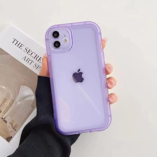 QLTYPRI Compatible with iPhone 11 Case, Shockproof Protective Soft Silicone Phone Case, Lightweight Anti-Scratch Clear Transparent TPU Bumper Phone Cover for iPhone 11 - Purple