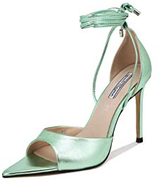 QUEEN HELENA Elegante Schuhe mit hohem Absatz und Schnürung für Damen K3164, grün, 39 EU