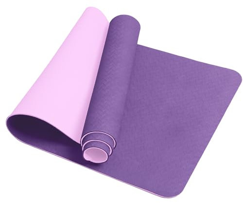 unycos - Yogamatte, Pilates und Andere Sportarten - Rutschfeste TPE-Matte mit Tasche und Schultergurt | Umweltfreundlich - Ungiftig, Fitnessstudio zu Hause - 183 x 61 cm (Lila/Rosa)
