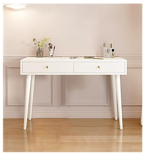 KIRANDY Solid Wood Vanity Table, Modern Space-efficient Dressing Table with Integrated Drawers (Color : 120x40x75cm)