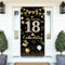 Deko 18. Geburtstag Banner Mädchen Junge,18 Geburtstag Deko,Alles Gute zum Geburtstag Banner 18 Geburtstag,Lange Größe Schwarzes Gold 18 Geburtstag Party Deko Für Frauen und mann 185 × 90 cm