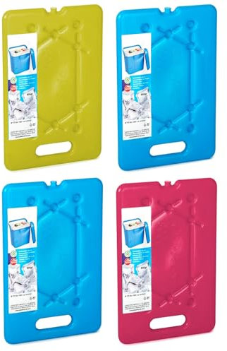 Acan Tradineur - Pack de 4 Acumuladores de Frío N.º 11-800 G - Fabricado en Plástico - Ideal para Mantener la Temperatura en tu Nevera portátil - 30 x 20 x 1,5 cm - Color Aleatorio
