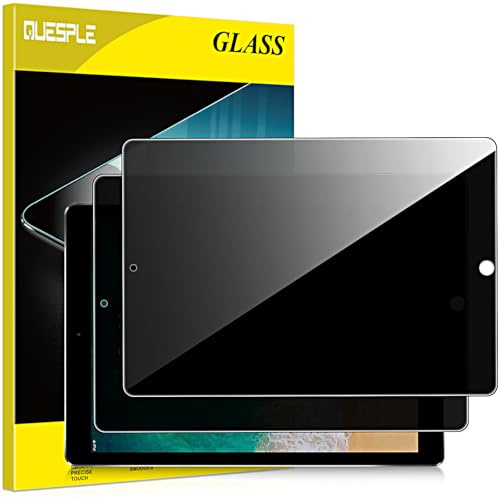 QUESPLE [2 Stück] Panzerglas Sichtschutz für iPad Pro 12,9 (2015 und 2017 Modell), 9H Härte Anti-Spy Schutzfolie, Panzer Schutz Glas Folie Displayschutz