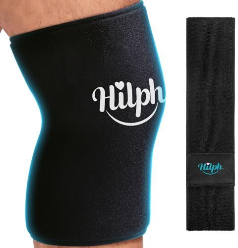Hilph Gel Ice Pack for Knee Replacement Surgery, Flexible Knee Ice Pack Wrap for Injuries, Meniscus, Swelling ACL, Reusable Cold Compression Ice Pack Sleeve with Extra Strap for Pain Relief