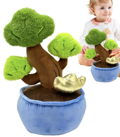 Xinhuju Plüsch Mit Topfpflanzen, Plüsch Mit Topfpflanzen | Plüsch Spielzeug 'Geldbaum,Puppe Mit Blumenvase,Niedliches Plüschkissen, Umarmungskissen Mit Cartoon A