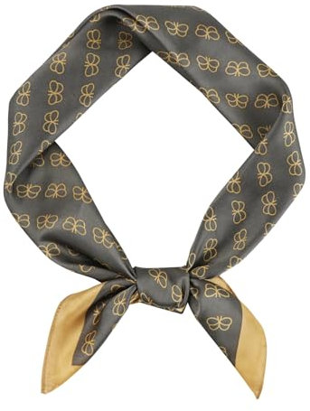 DAMILY Bandana Halstuch Damen, Damen Herren Schal Faux Seidenschal Blume Silk Square Scarves Bandanas Kopftuch Schal 70 * 70 cm Bunte (Grau)