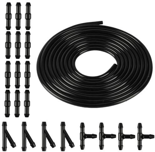 4M Coche Manguera Limpiaparabrisas Coche con 30 Conectores de Manguera, Kit de Manguera de Limpiaparabrisas, Juego Manguera de Agua Limpiaparabrisas Flexible para Vehículos