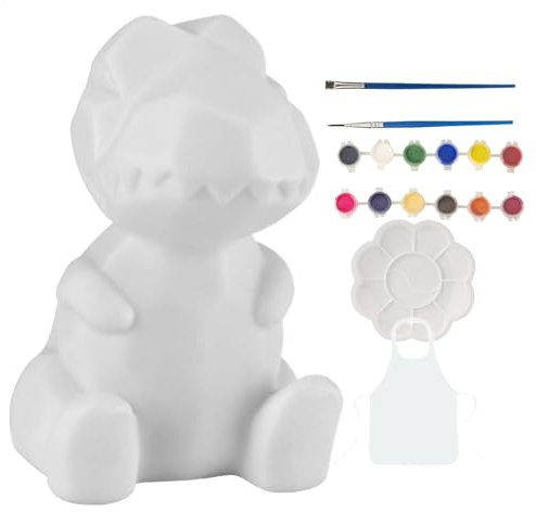 Lampe de peinture, veilleuse, kit de peinture, kit d'art et d'artisanat, peignez votre propre design de chat sur le thème des dinosaures, lumière de table améliore la créativité, facile à utiliser,