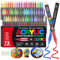 Funnasting 72 Couleurs Feutre Acrylique, Tête de Brosse Douce Marqueur Peinture Acrylique pour Coloriage, Verre, Tissu, Oeuf, Pétroglyphes et Bricolage Arts & Crafts Fournitures