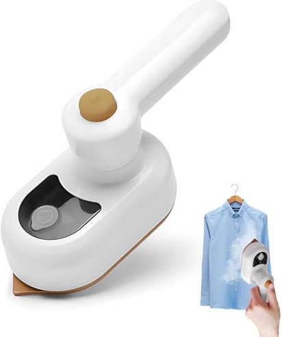 Idota Dampfbügeleisen Mini, Reise Bügeleisen, Reisebügeleisen Mini Leicht Dampfbügeleisen Reise, Mini Bügeleisen Antihaft Bügelsohle, Schnelles Aufheizen, mit 50ml für Zuhause und Unterwegs (Weiß)
