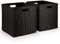 Woodluv Set of 2 Storage Cube Baskets, Wardrobe Organiser Toy Storage Baskets for Shelves, Black, 30 x 28 x 30 cm
