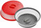 WUBCIX Microwave Splatter Cover,Microwave Cover for Food Fruit Drainer,BPA-Free Dishwasher Safe 10.5 inch GreyRed.