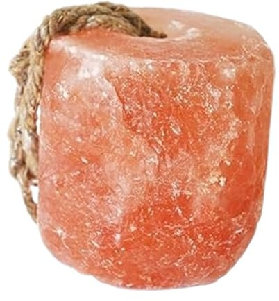Lamer de sal del Himalaya para caballos, ganado (3-4 libras) Bloque de sal mineral natural para cabras, ganado y ciervo con cuerda para colgar, resistente a la intemperie e ideal para la caza (paquete