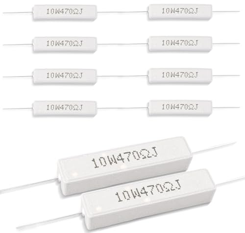 Innfeeltech 10 Stück 10W 5% Toleranz 470 ohm Keramikzementwiderstand für DIY Projekt und Experimente