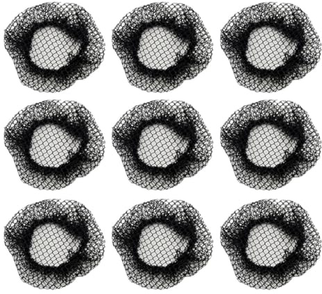 Generisch 20 Stück Elastisches Haarnetz für Damen Unsichtbares Haarnetz aus Elastischem Stoff Haarknoten Halter für Ballett Tanz und Festliche Anlässe 9cm Größe Schwarz