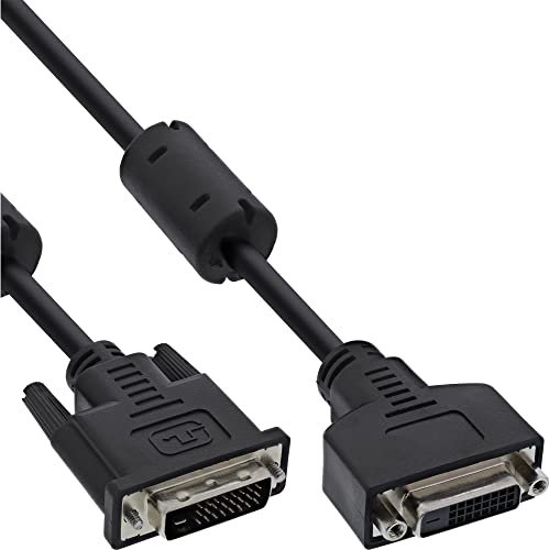 InLine 19945 Cavo DVI-D 24+1 Maschio a DVI-D 24+1 Femmina, Dual Link, 3M Nero